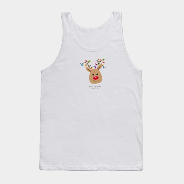 Deer with Colorful Christmas light bulb Tank Top by GULSENGUNEL